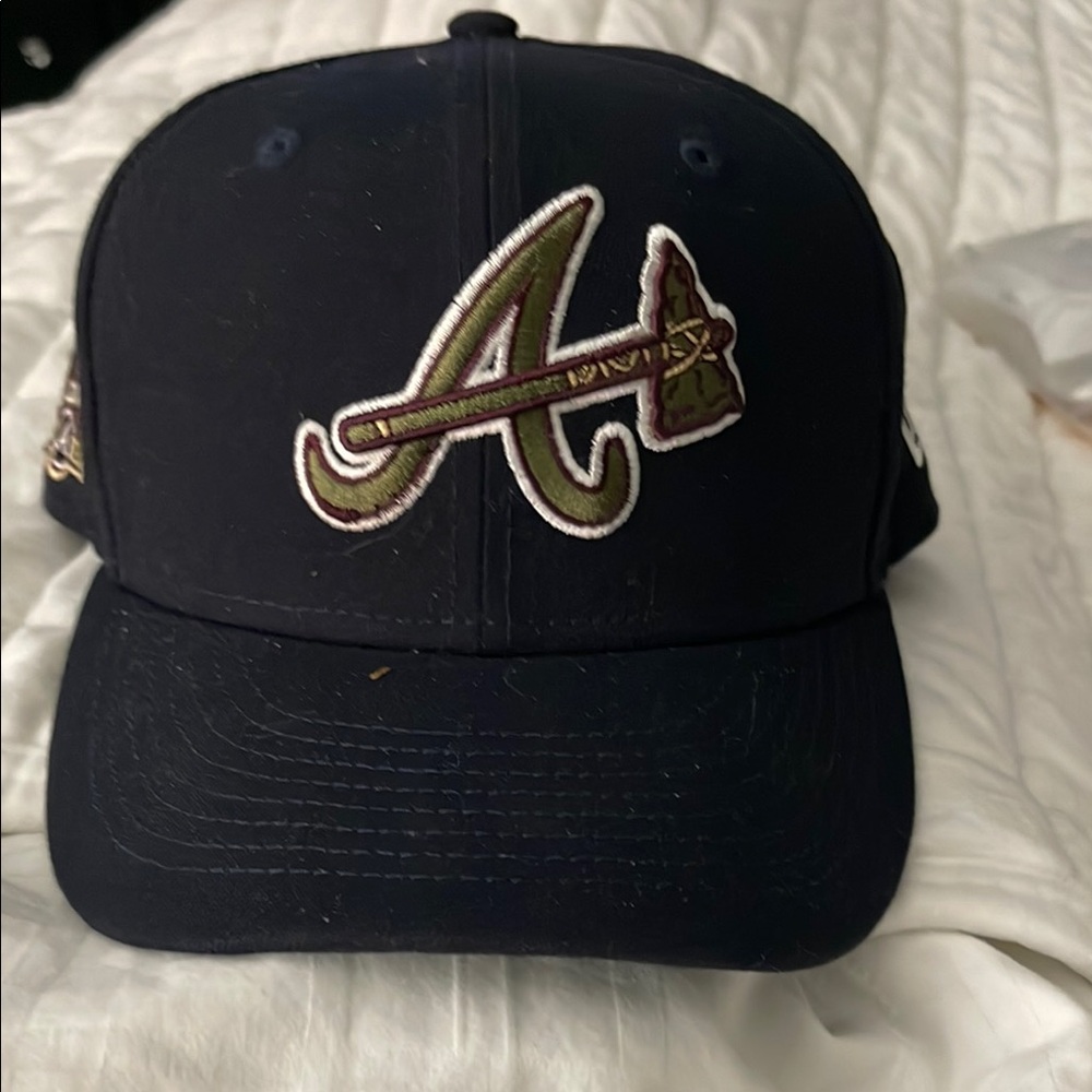 Black new era fitted Atl Braves baseball hat